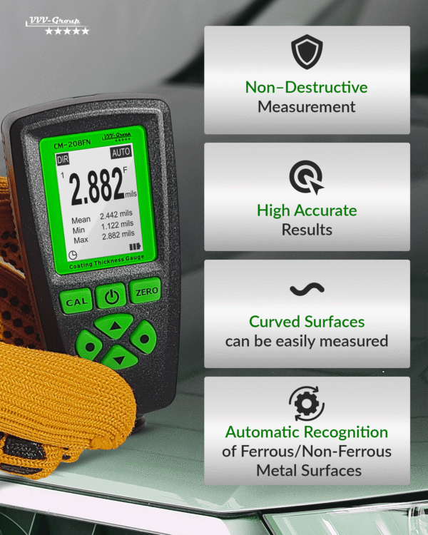 CM-208FN Automotive & Industrial Paint Meter Digital Coating Thickness Gauge CM-208FN