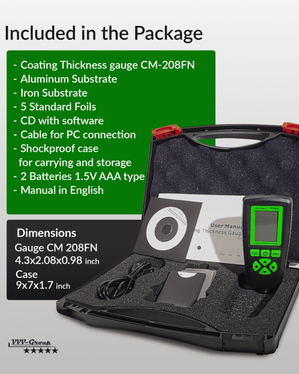 CM-208FN Professional Micron Coating Meter Digital Coating Thickness Gauge CM-208FN