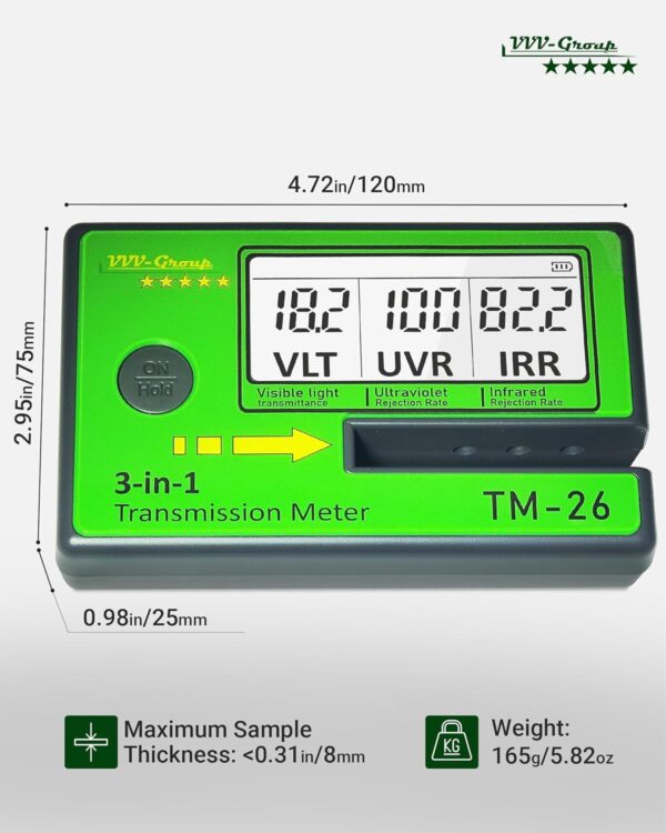 Digital Window Tint Meter TM-26