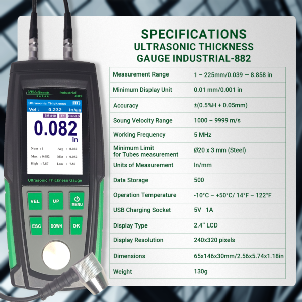 Ultrasonic Thickness Gauge Industrial-882