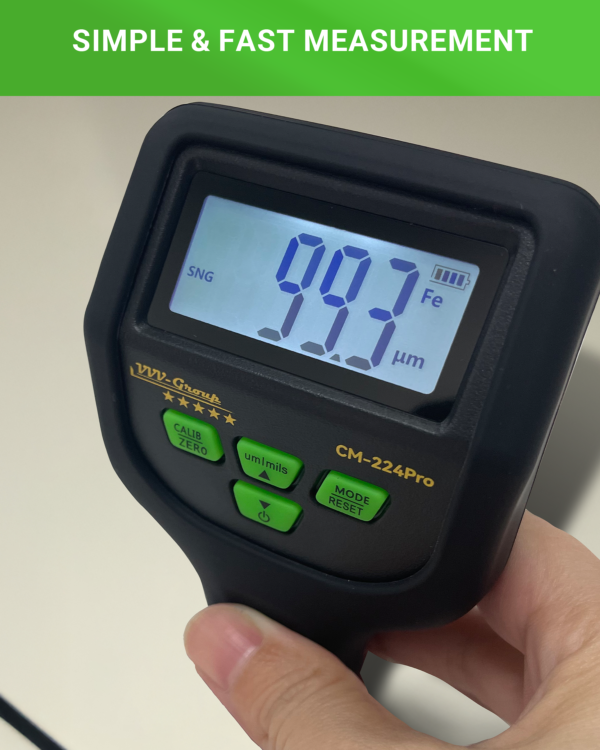 CM-224Pro paint thickness gauge digital display close-up