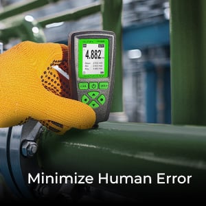 Hand holding digital measurement device