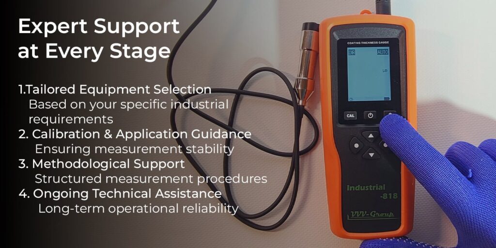 Support for industrial measurement equipment